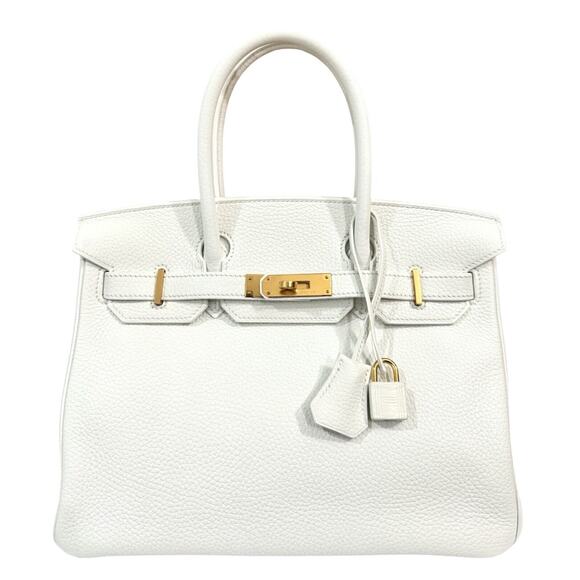 Hermes Birkin 30 White Blanc Leather Gold Hardware Handbag RARE - Picture 1 of 11